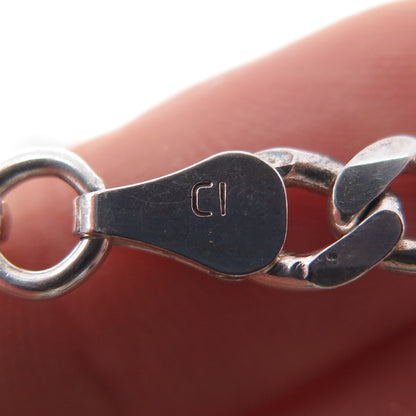 925 Sterling Silver Vintage Italy Curb Chain Necklace 20"