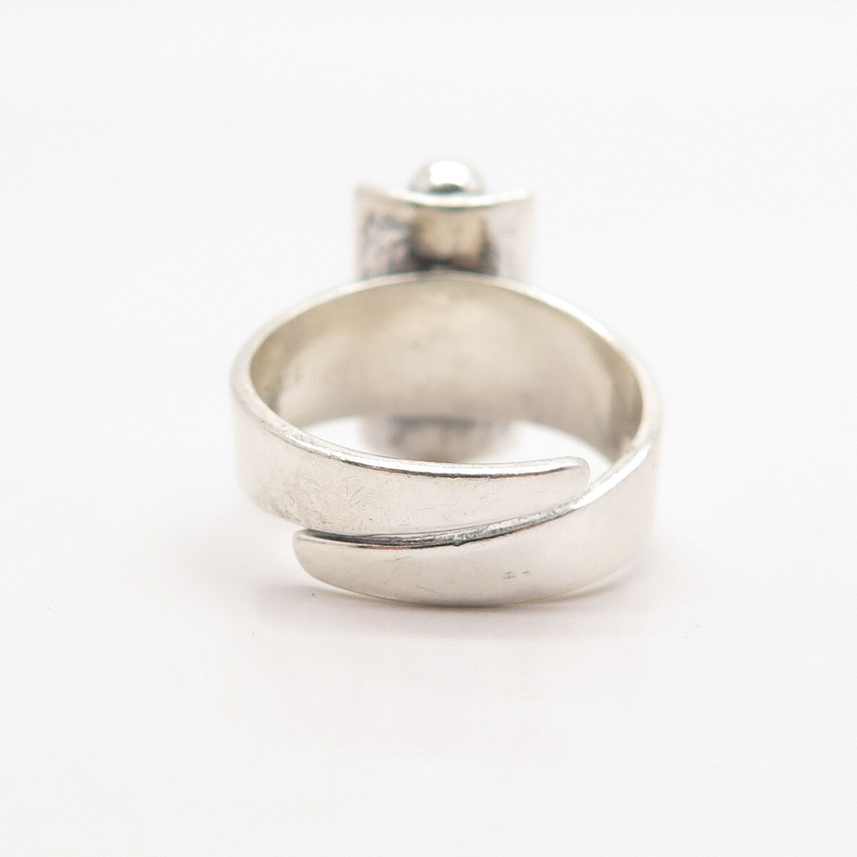 925 Sterling Silver Vintage Cellini Beaded Bar Adjustable Ring Size 6.25