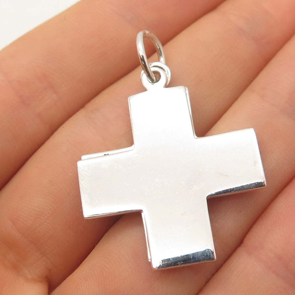 925 Sterling Silver Vintage Double Cross Pendant