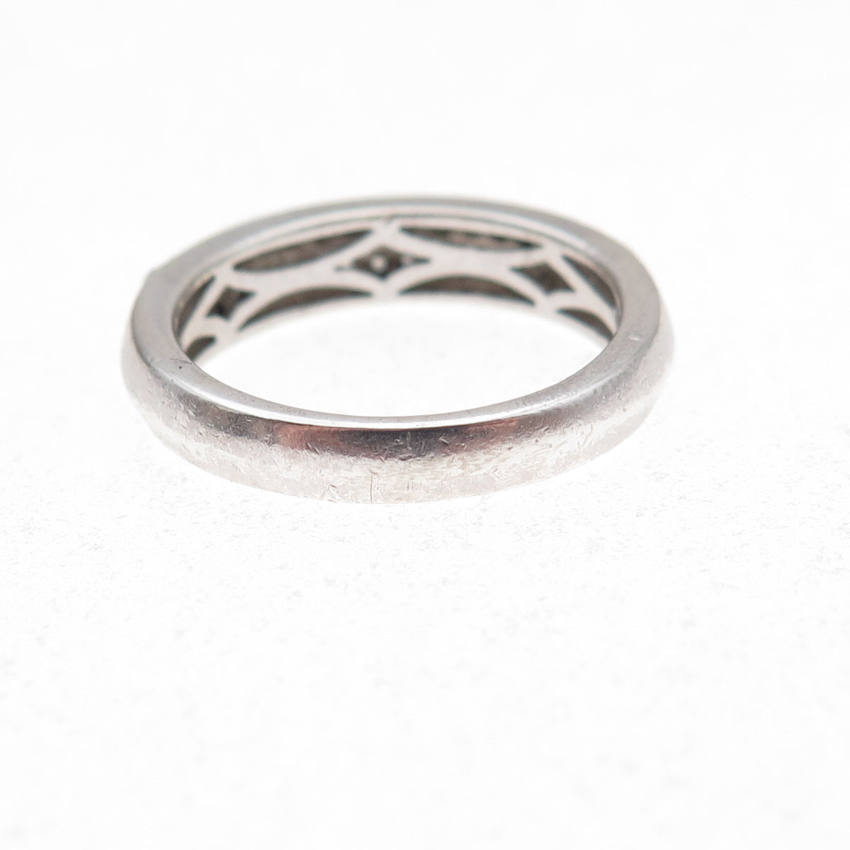 925 Sterling Silver Round-Cut C Z Half Eternity Band Ring Size 7
