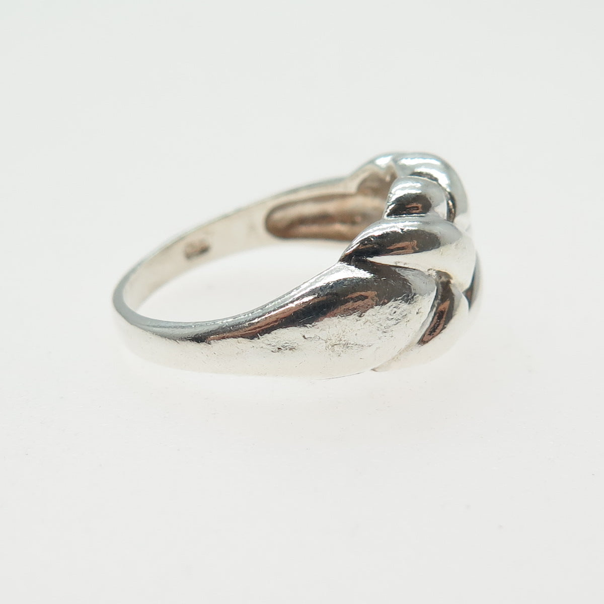 925 Sterling Silver Vintage Modernist Woven Ring Size 6.5