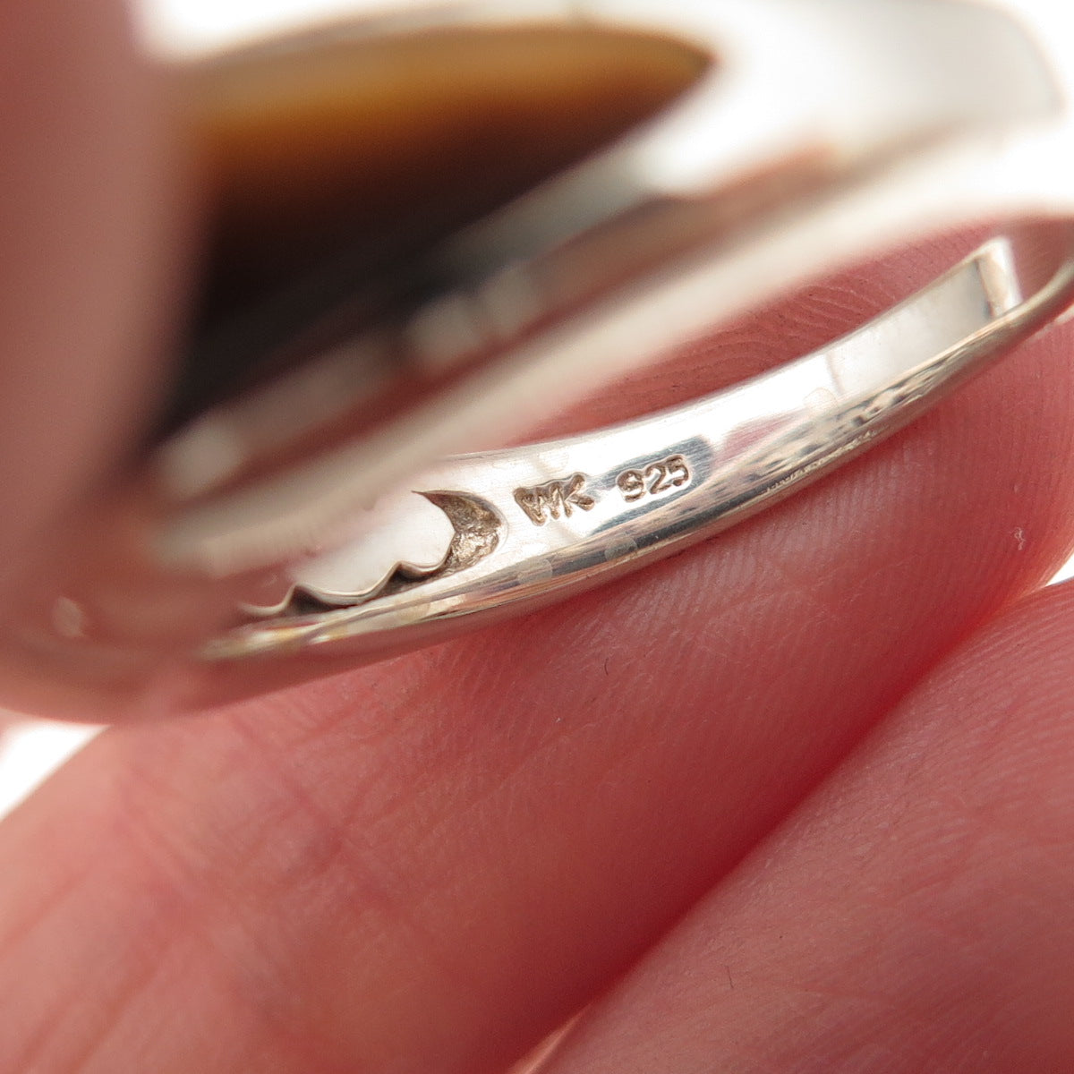 Whitney Kelly Sterling Silver Vintage Real Tiger Eye Modernist Ring Size 8.25