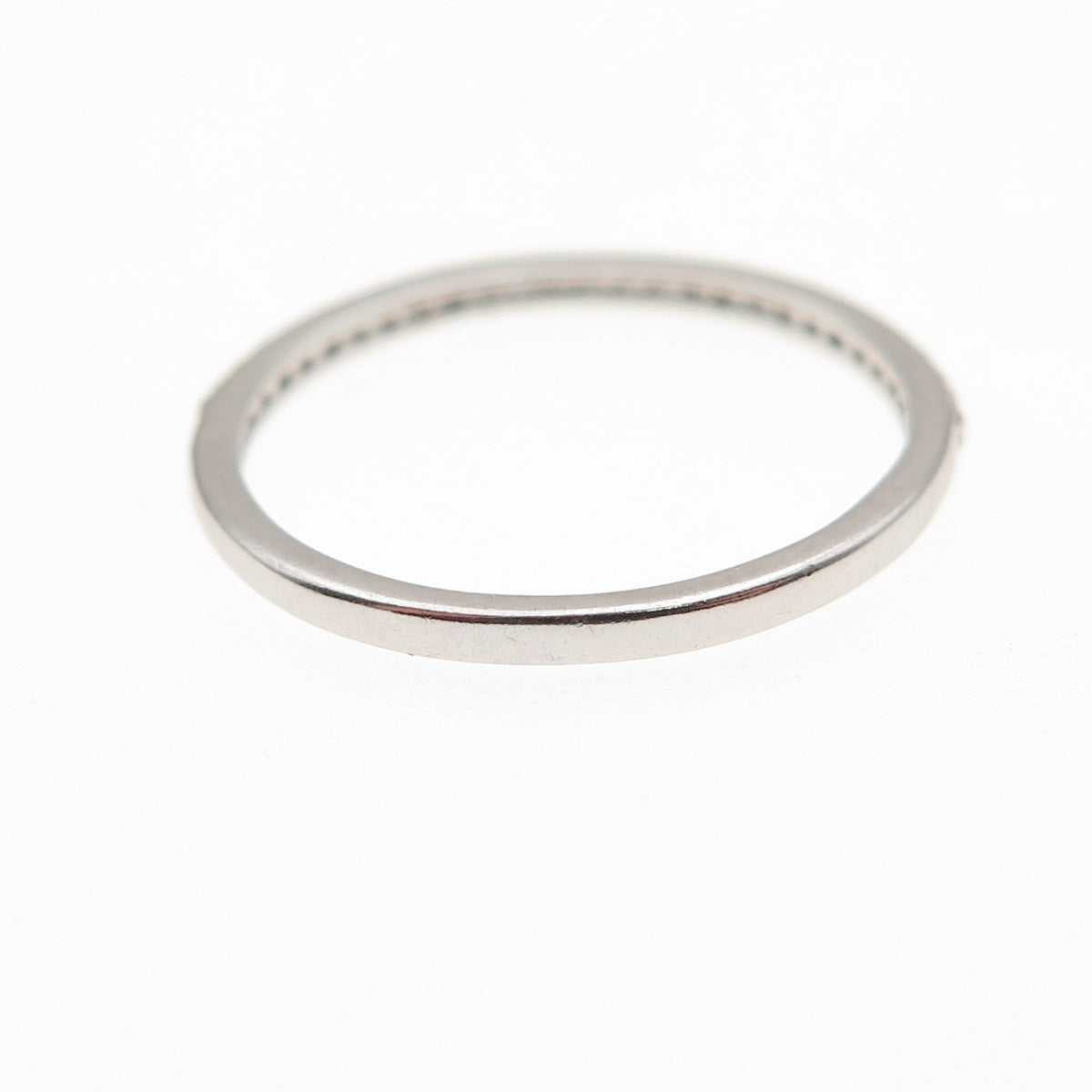 925 Sterling Silver Round-Cut C Z Half Eternity Stackable Band Ring Size 6