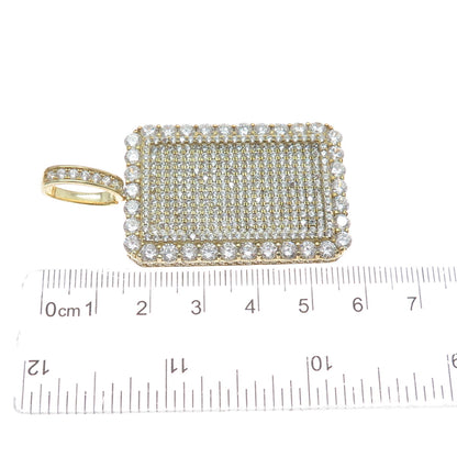 DESIGNS BY YAGI 925 Sterling Gold Plated Round-Cut Shaped C Z Sparkle Pendant