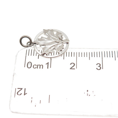 925 Sterling Silver Vintage Maple Leaf Mini Charm Pendant