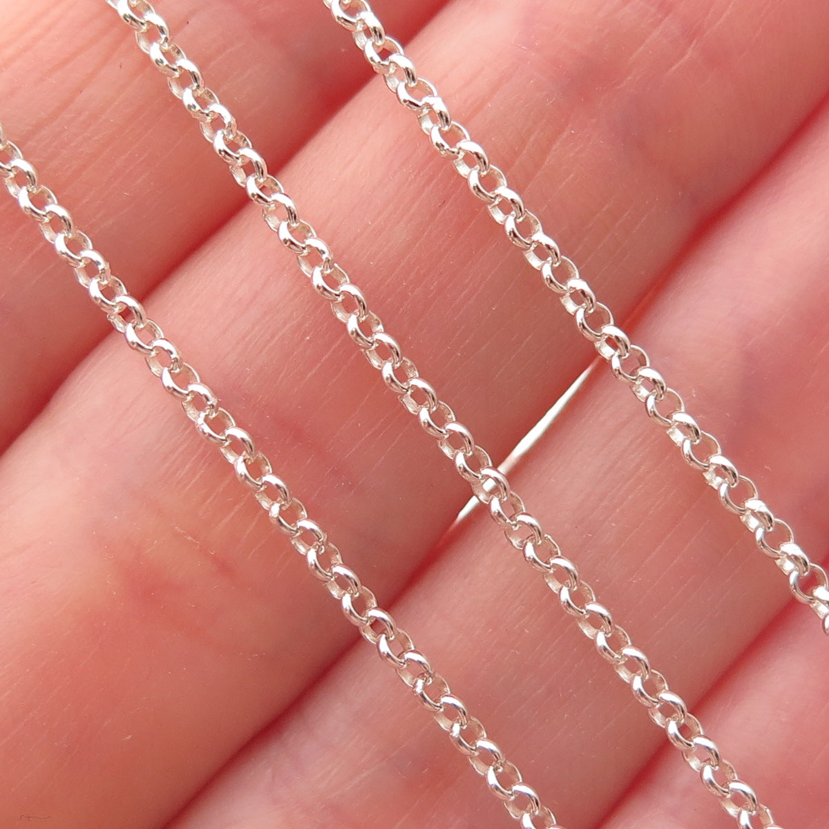 Han 925 Sterling Silver Rolo Chain Necklace 18"