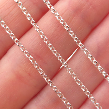 Han 925 Sterling Silver Rolo Chain Necklace 18"