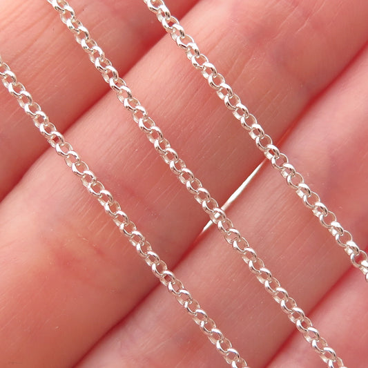 Han 925 Sterling Silver Rolo Chain Necklace 18"