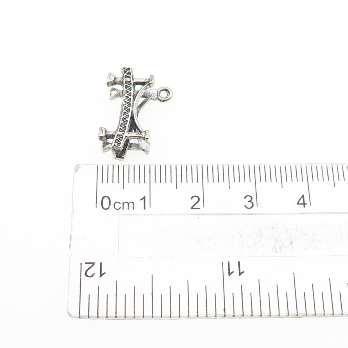 BEAU 925 Sterling Silver Vintage St. Lawrence Seaway Bridge Mini 3D Pendant