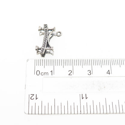 BEAU 925 Sterling Silver Vintage St. Lawrence Seaway Bridge Mini 3D Pendant