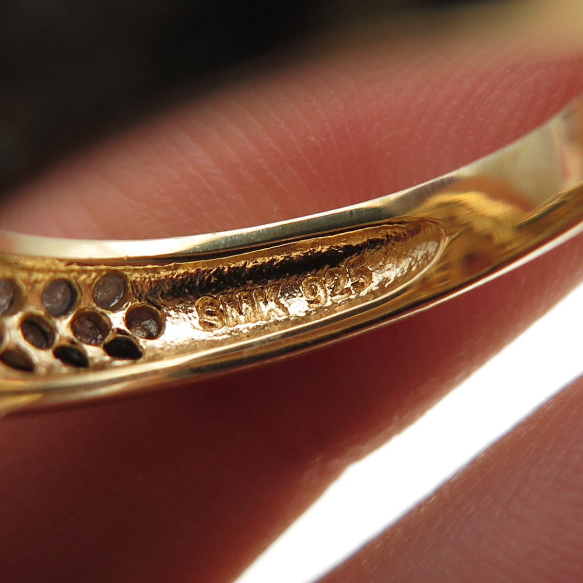 925 Sterling Silver Gold Plated Real Round-Cut Diamond & Ruby Ring Size 7.25