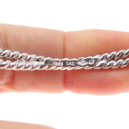 SAI 925 Sterling Silver Twisted Interlocked Crisscross Bangle Bracelet 8"