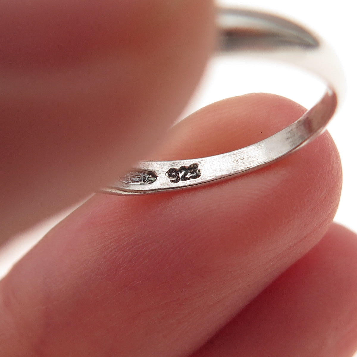 Ste Bee 925 Sterling Silver 2-Tone Vintage Modernist Oxidized Ring Size 7.75