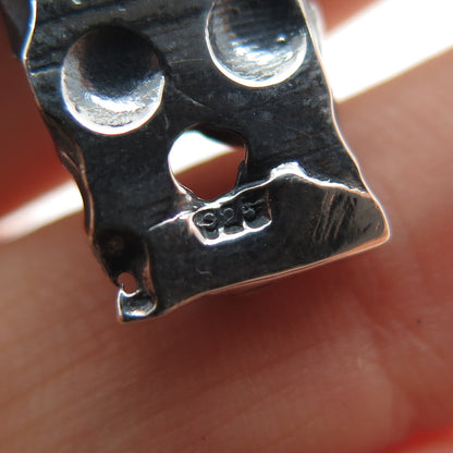 925 Sterling Silver Vintage Modernist Cross Oxidized Charm Pendant