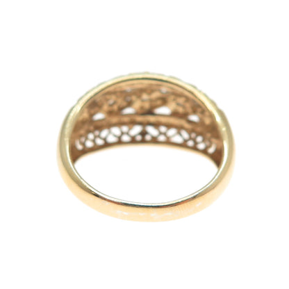MEDA 925 Sterling Silver Gold Plated Real Diamond Accent Infinity Ring Size 10