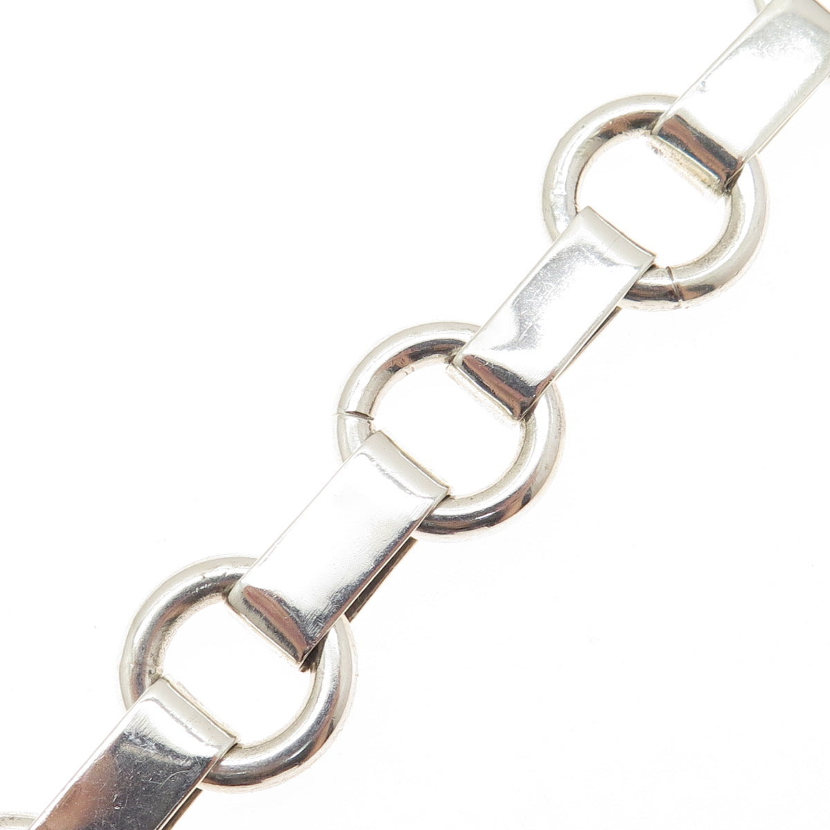 925 Sterling Silver Vintage Gate Rolo Link Bracelet 6.75"