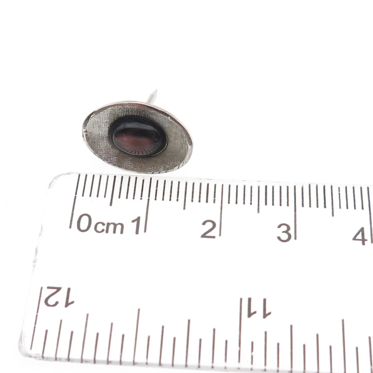 JML Diplomat 925 Sterling Silver Vintage Real Abalone Shell Tie Tack / Lapel Pin