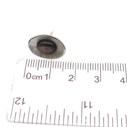 JML Diplomat 925 Sterling Silver Vintage Real Abalone Shell Tie Tack / Lapel Pin