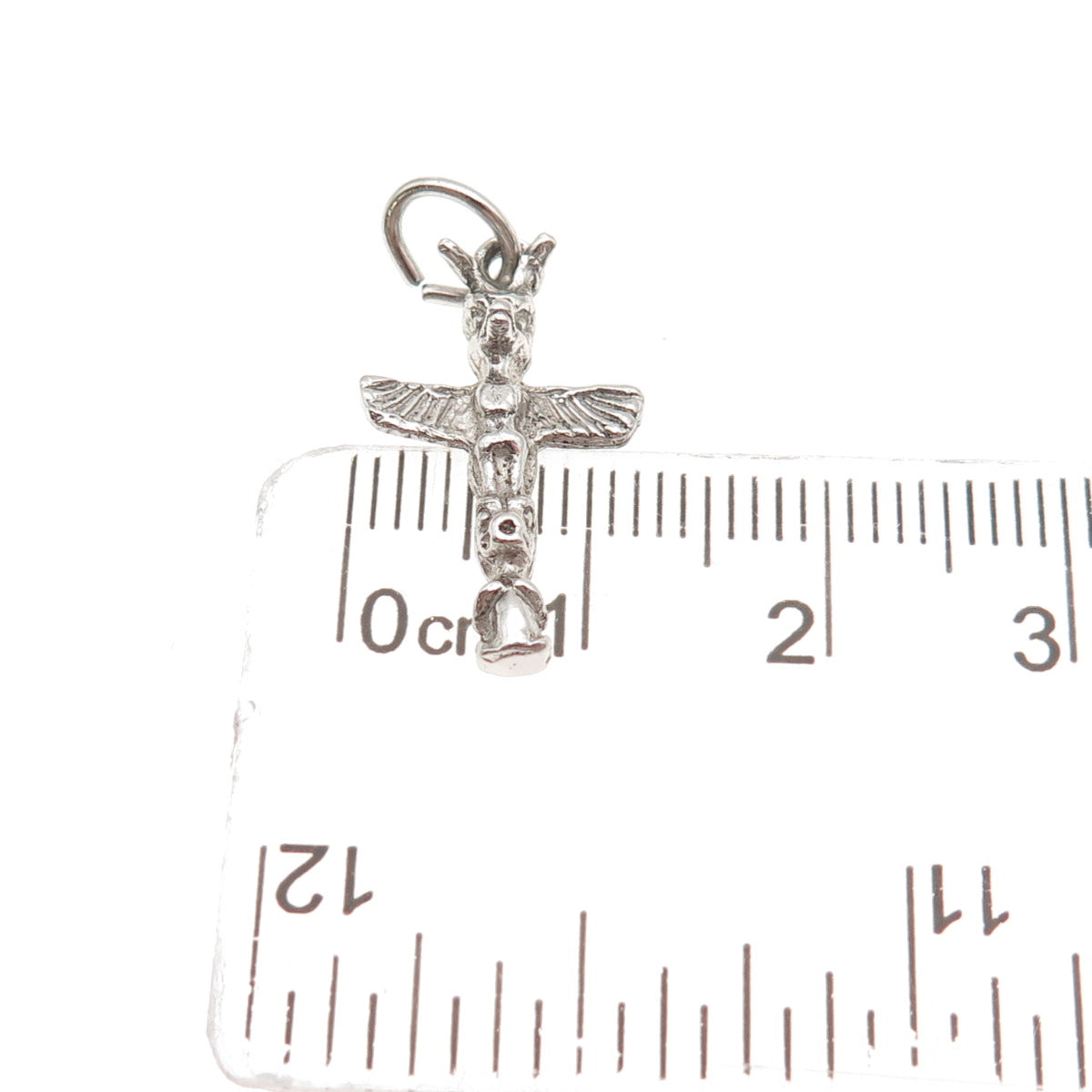 Old Pawn 925 Sterling Silver Vintage Southwestern Totem Pole Mini Charm Pendant