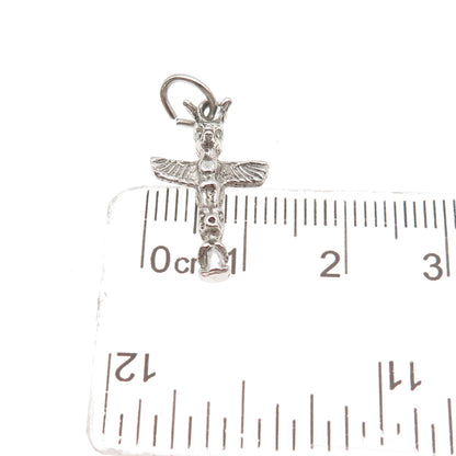 Old Pawn 925 Sterling Silver Vintage Southwestern Totem Pole Mini Charm Pendant