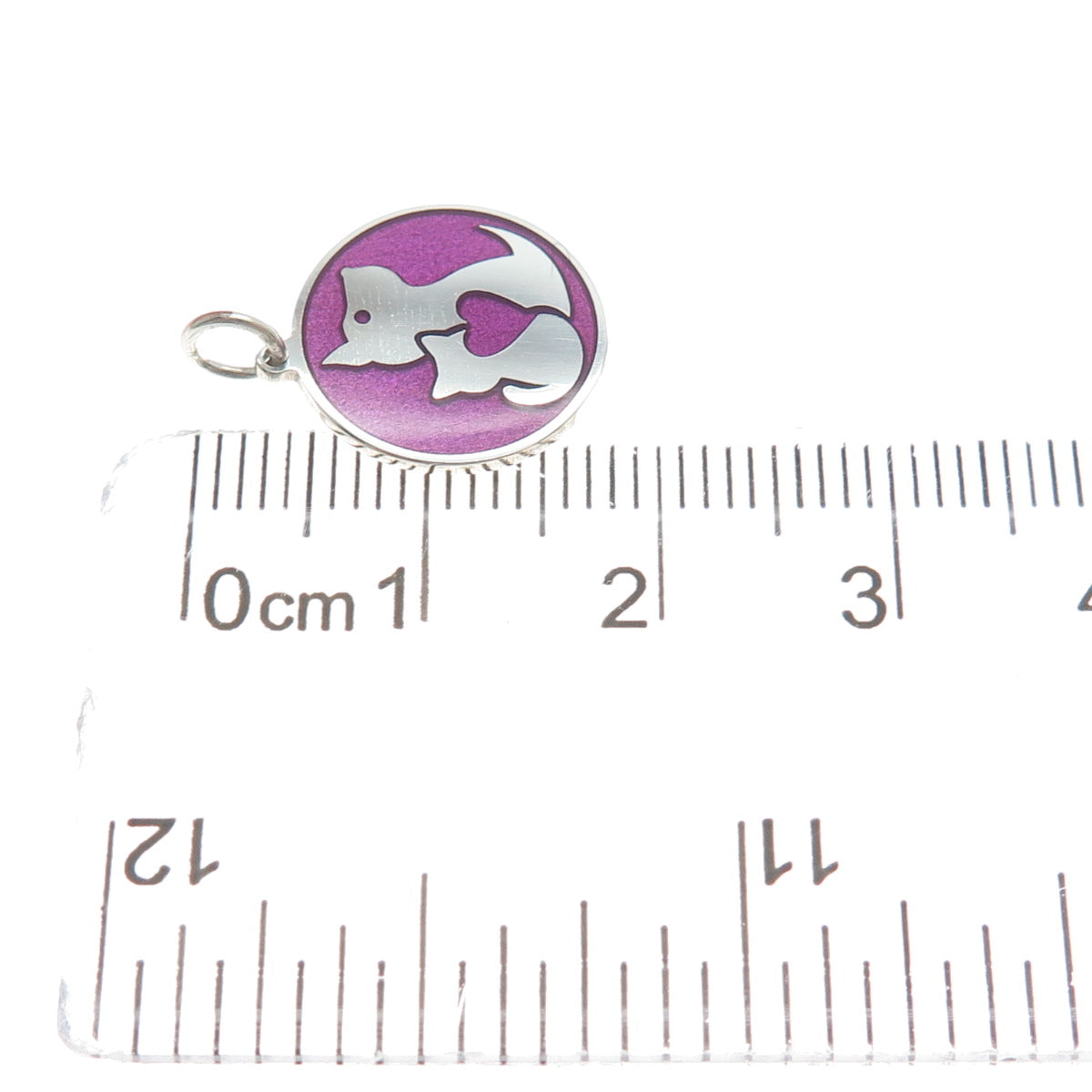 925 Sterling Silver Purple Enamel Dog & Cat Friendship Minimalist Charm Pendant