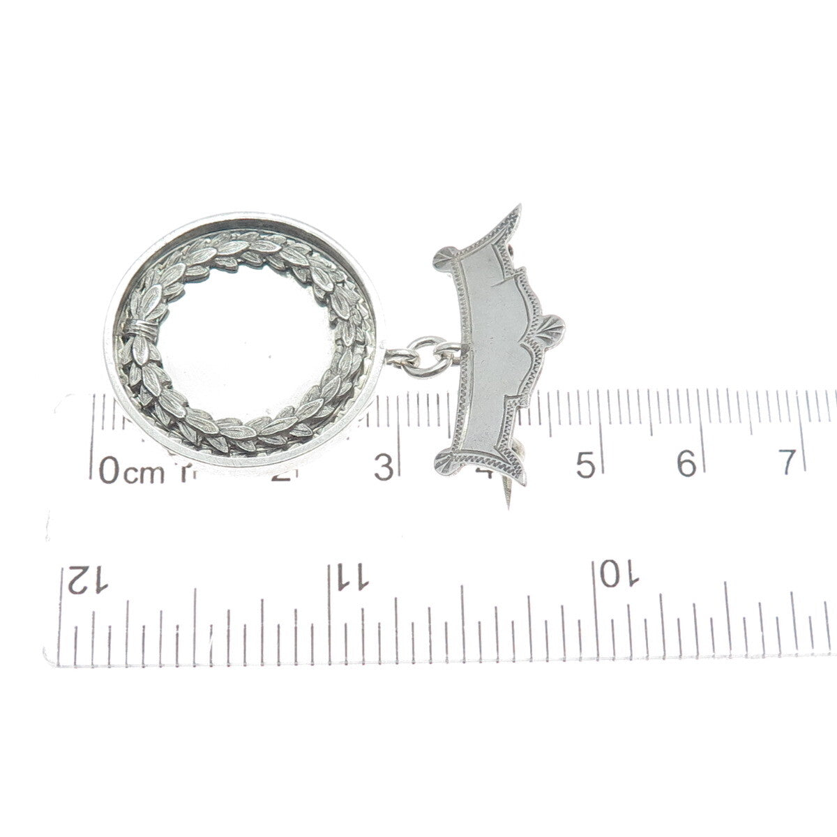 925 Sterling Antique Victorian Engraved St. Monica School 1889 Medal Pin Brooch