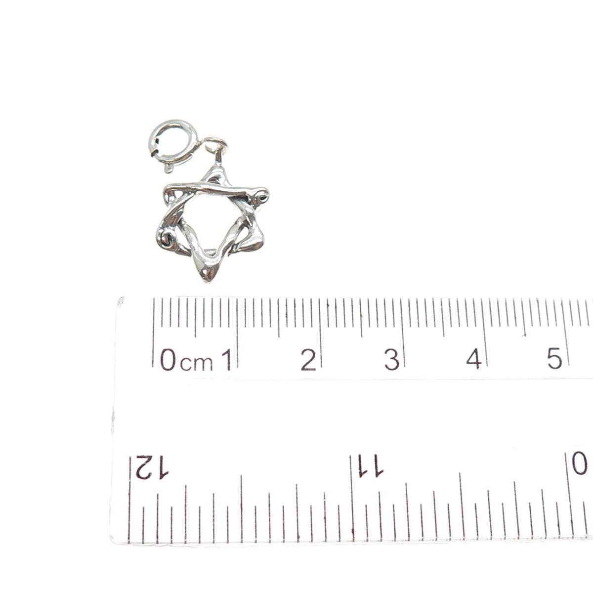 HAGIT GORALI 925 Sterling Silver Vintage Star of David Spring Ring Lock Pendant