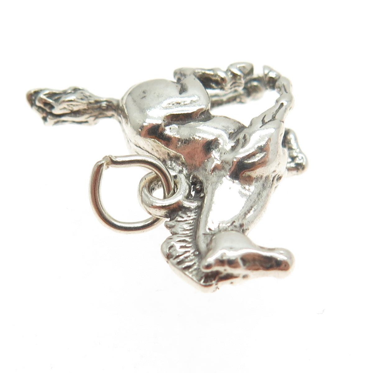 SUN WEST 925 Sterling Silver Vintage Frisky Horse 3D Pendant