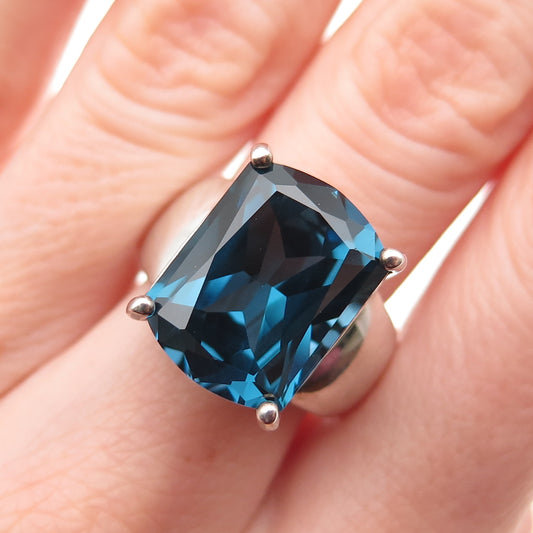 Ross Simons 925 Sterling Silver Real London Blue Topaz Swirl Ring Size 7