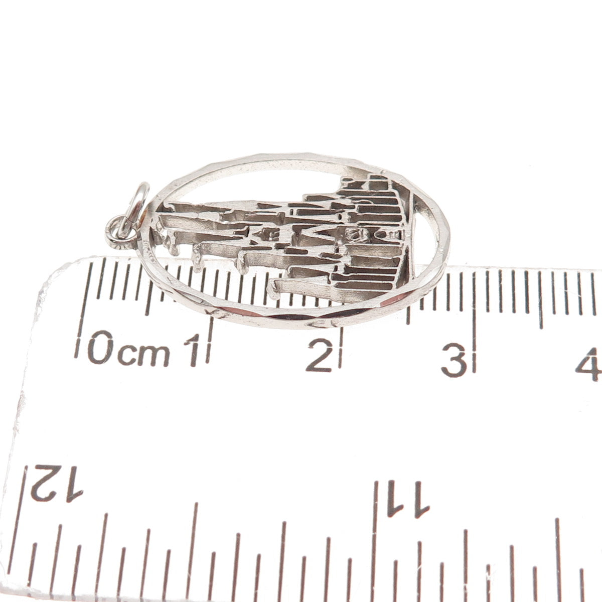 Disney 925 Sterling Silver Vintage Cinderella Castle Oxidized Charm Pendant
