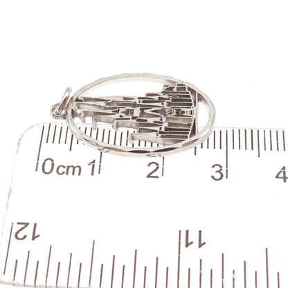 Disney 925 Sterling Silver Vintage Cinderella Castle Oxidized Charm Pendant
