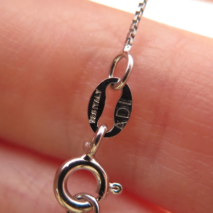 925 Sterling Silver Round-Cut C Z Disc Box Chain Necklace 18"