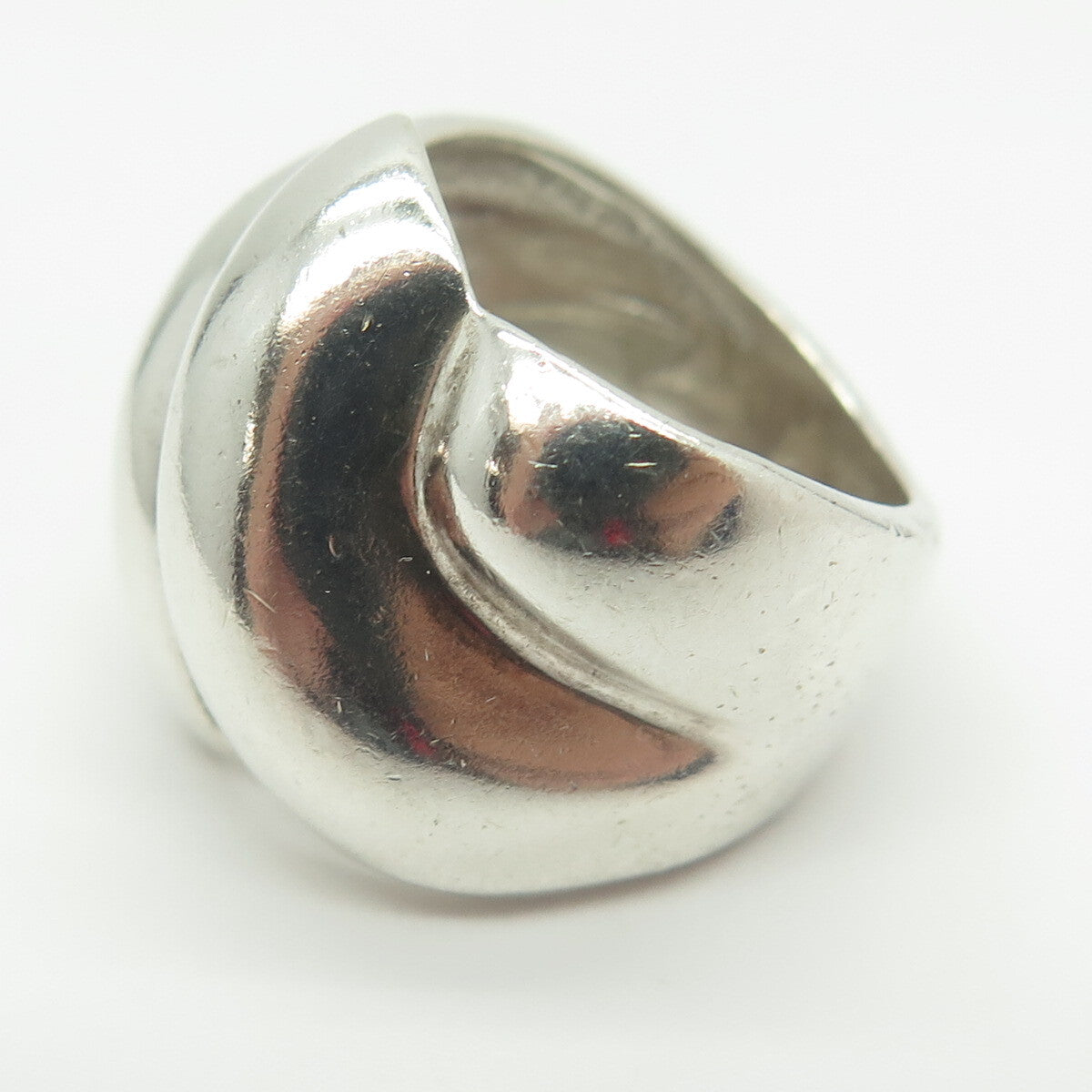 J. ESPOSITO 925 Sterling Silver Vintage Ribbed Wide Ring Size 6
