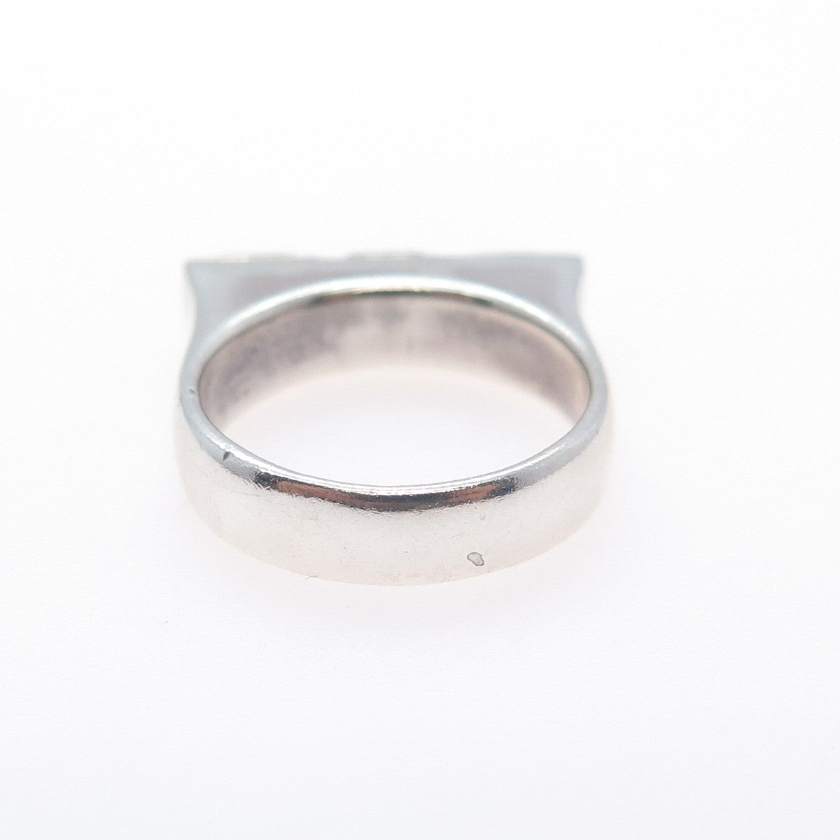925 Sterling Silver 14K Gold Vintage Real Black Onyx Modernist Ring Size 8
