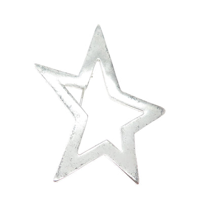 925 Sterling Silver Vintage Mexico Modernist Rockstar Oxidized Pin Brooch