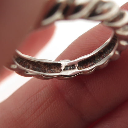 925 Sterling Silver Vintage Rope Oxidized Band Ring Size 5.75