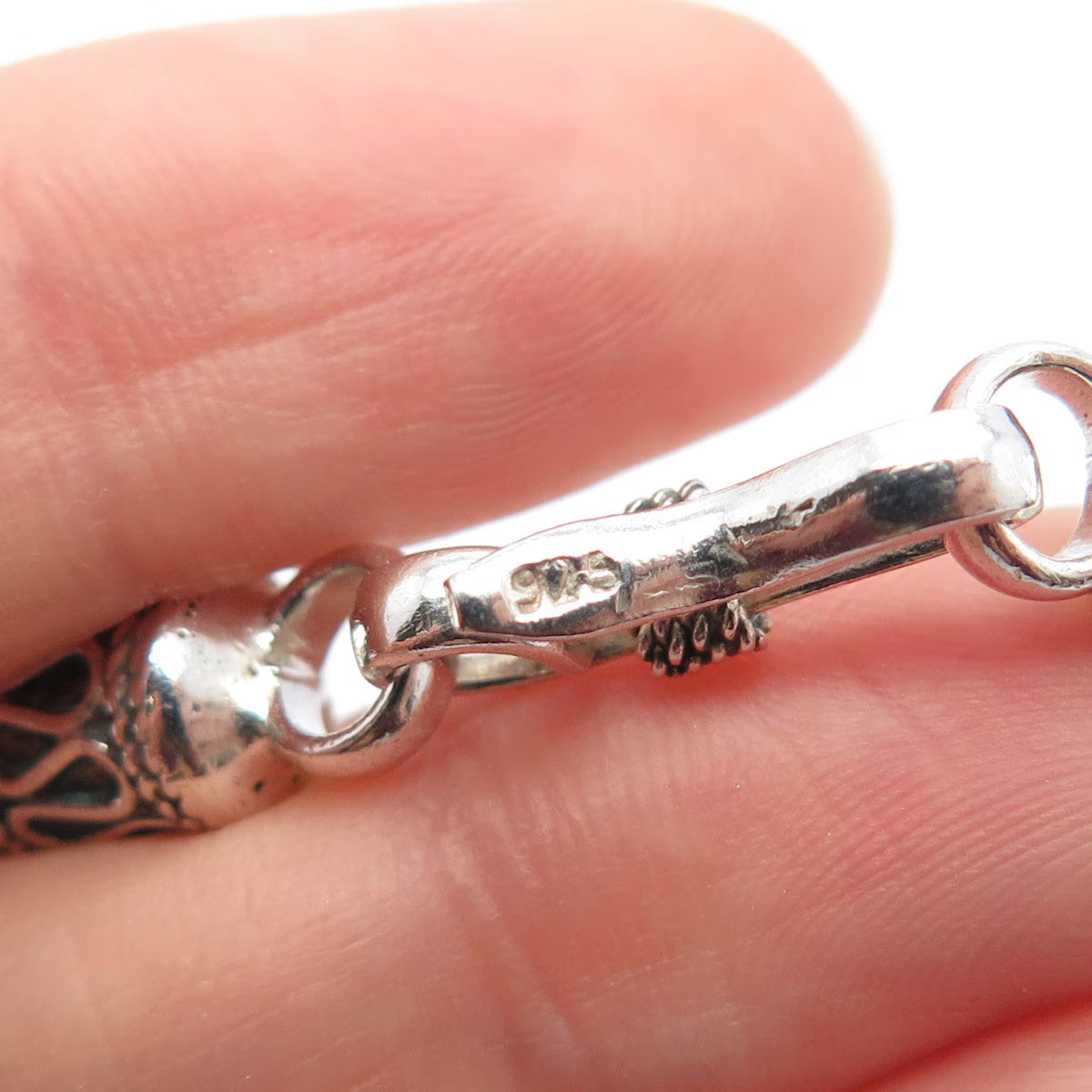 925 Sterling Silver Vintage Twisted Cable Link Bracelet 8''