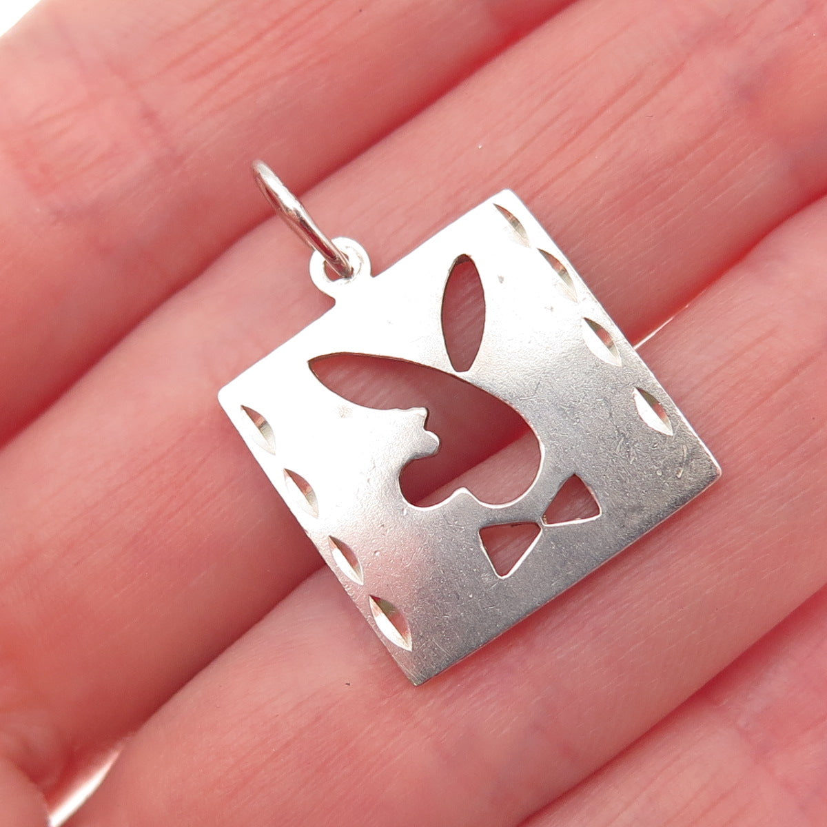 925 Sterling Silver Vintage Rabbit Mini Charm Pendant