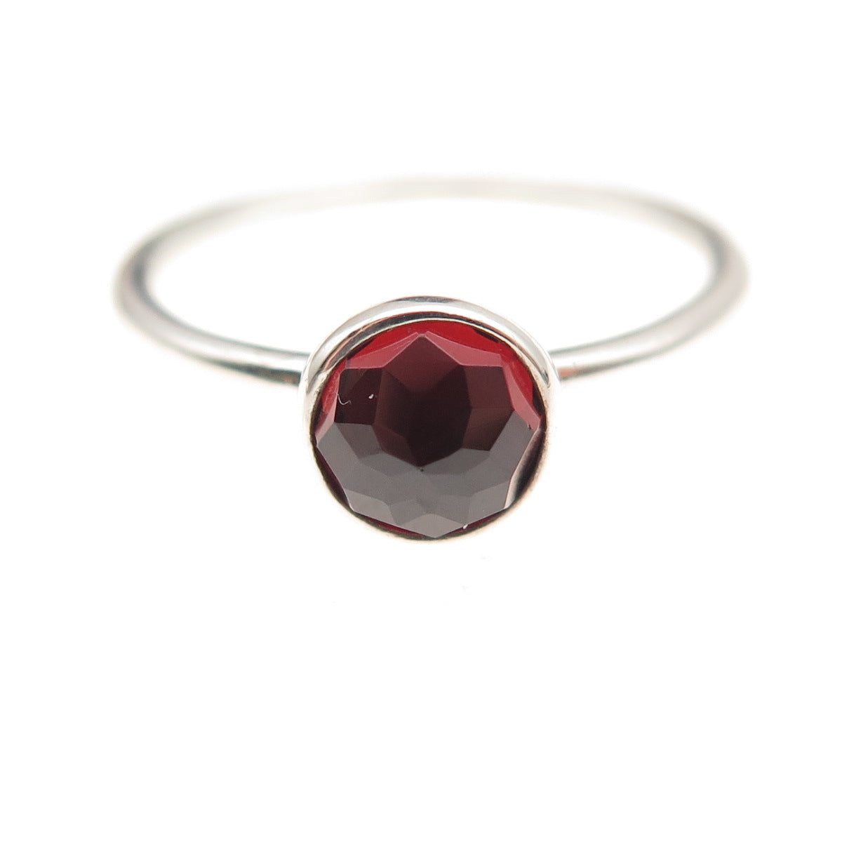 Pandora 925 Sterling Silver Red Crystal January Birthstone Ring Size 7