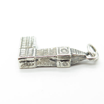 925 Sterling Silver Vintage Big Ben Tower Charm Pendant