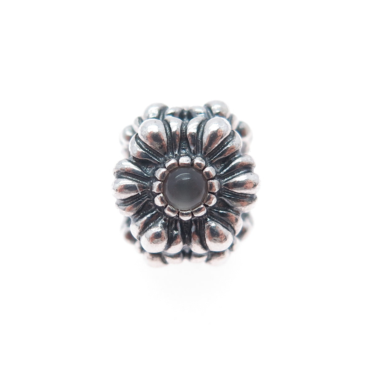 PANDORA Sterling Silver Real Moonstone Birthday Blooms April Slide Bead Charm