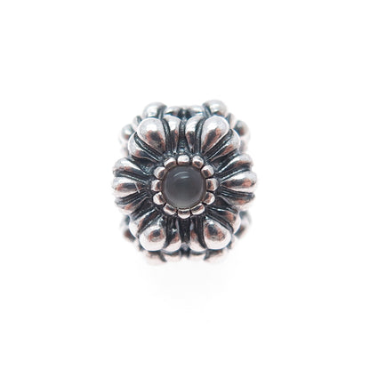 PANDORA Sterling Silver Real Moonstone Birthday Blooms April Slide Bead Charm
