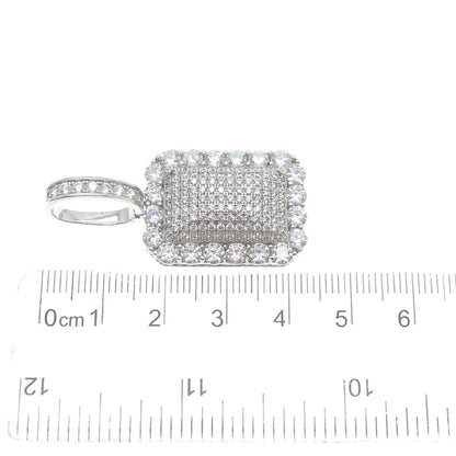 DESIGNS BY YAGI 925 Sterling Silver Round-Cut Shaped C Z Sparkle Pendant