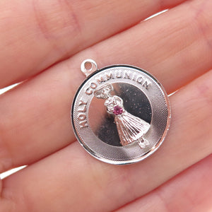 Town & Country 925 Sterling Silver Vintage Rhinestone Holy Communion Pendant