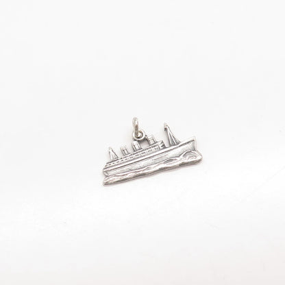 925 Sterling Silver Vintage Uncas Liner Ship Charm Pendant