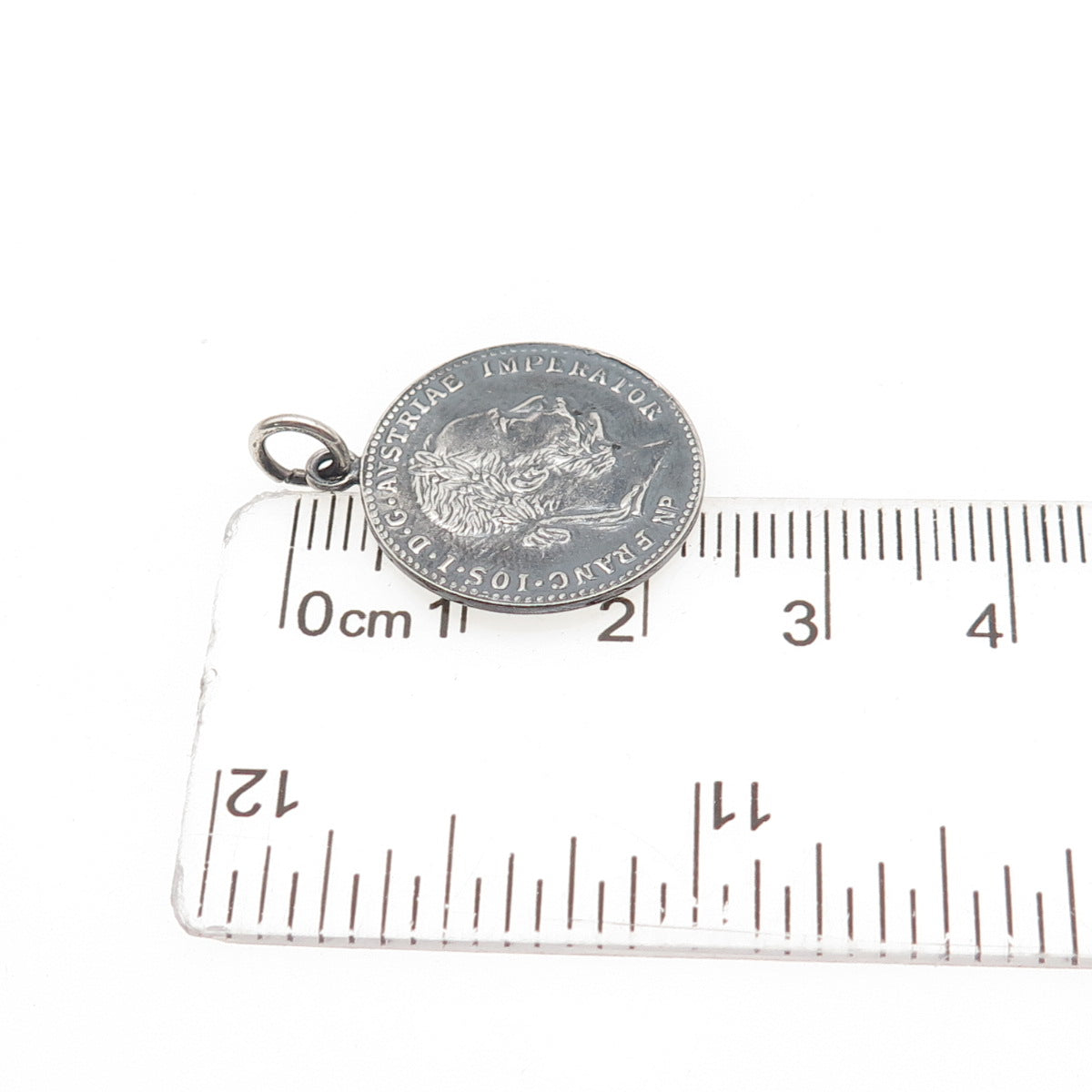 Silver Antique 1915 Austrian Empire Franz Joseph I Coin Replica Charm Pendant