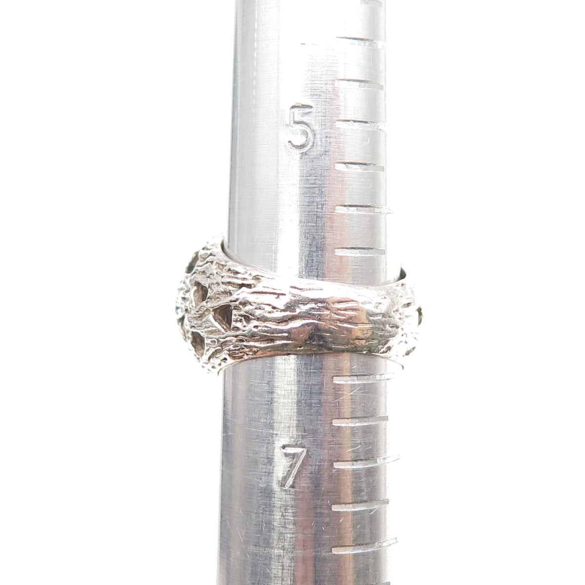 925 Sterling Silver Vintage Israel Real Smoky Quartz Modernist Ring Size 6.25