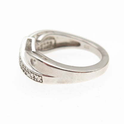 HN Heng Ngai 925 Sterling Silver Real Round-Cut Diamond Mom Heart Ring Size 7
