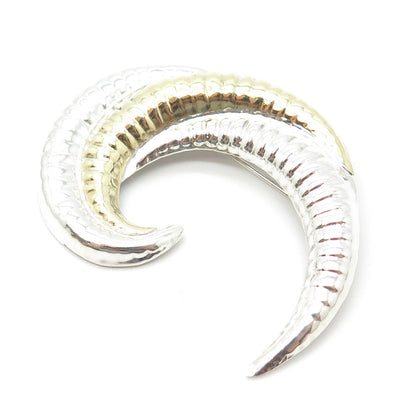 925 Sterling Silver 2-Tone Vintage Mexico Modernist Pin Brooch