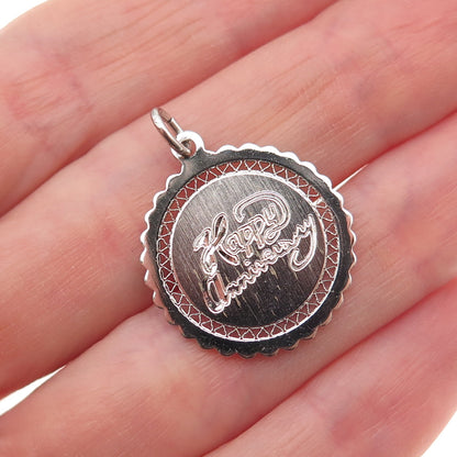 Griffith & Sons 925 Sterling Silver Vintage Happy Anniversary Charm Pendant